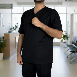 ست اسکراب مردانه مشکی بدون کلاه جنس پارچه ترگال کد 38026